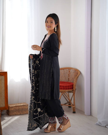 Lilac Embroidered Suit Set