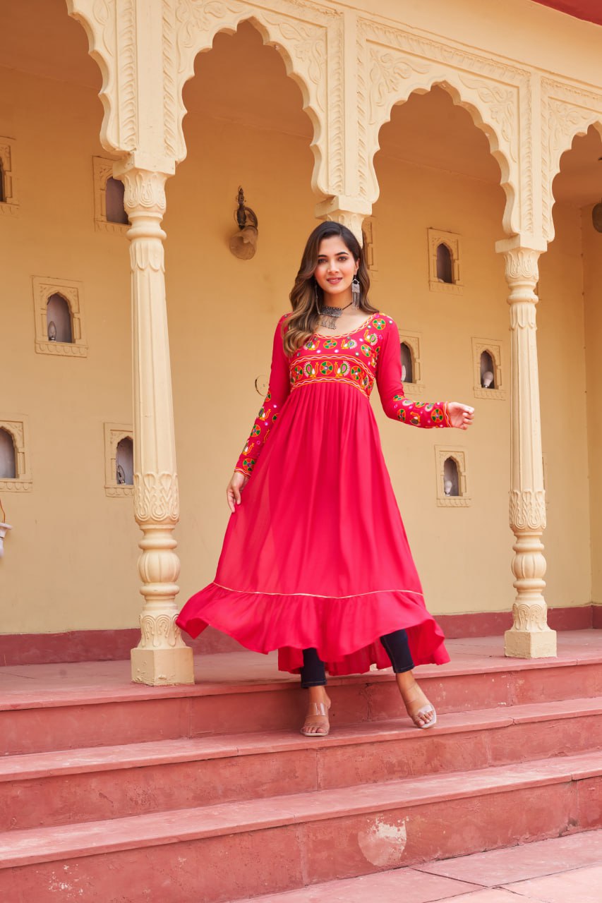 Premium Rayon with Traditional Kutchi Gamthi Work