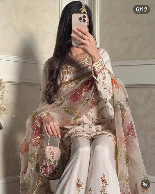 Premium designer party wear sharara suit set