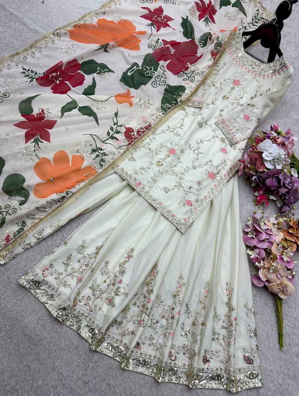 Premium designer party wear sharara suit set