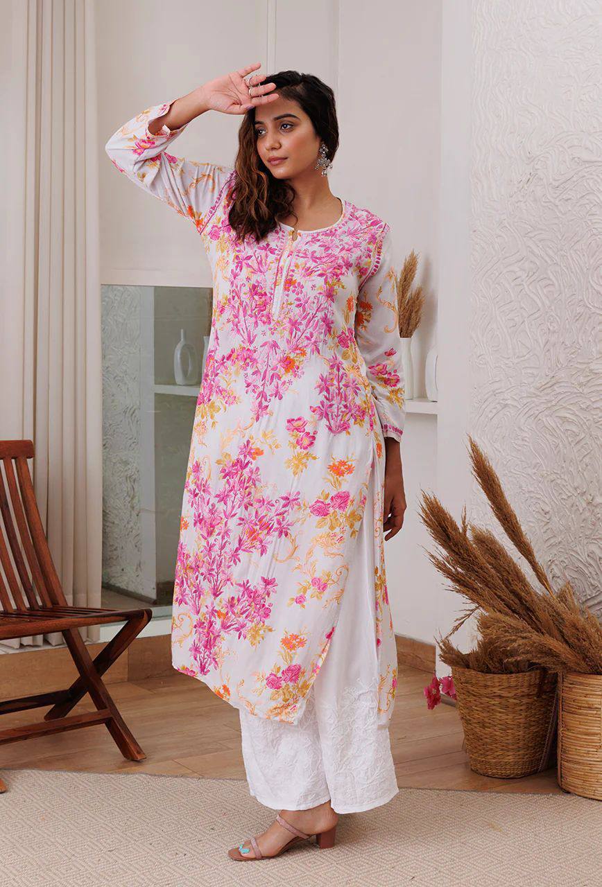 "Embroidered Rayon Top & Plazo Set with Micro Cotton Inner – Stylish & Comfortable"