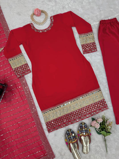 "Elegant Allure: Threadwork & Mirror Magic"