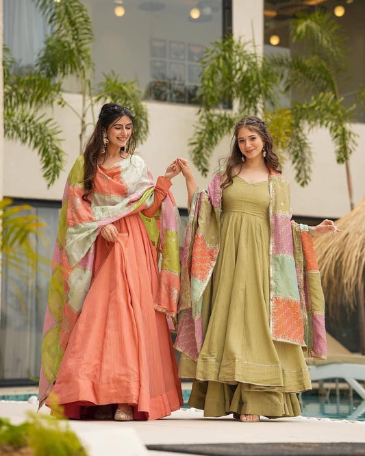 "Elegant Jalpari Silk Set with Lace & Digital Print Dupatta"