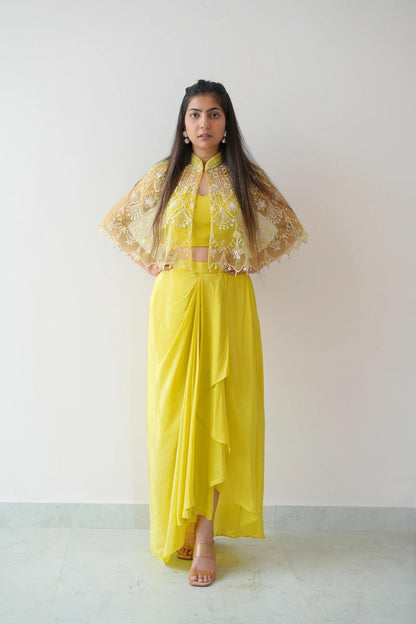 "Elegant Dhoti Set with Tube Blouse and Koti - Complete Traditional Ensemble"