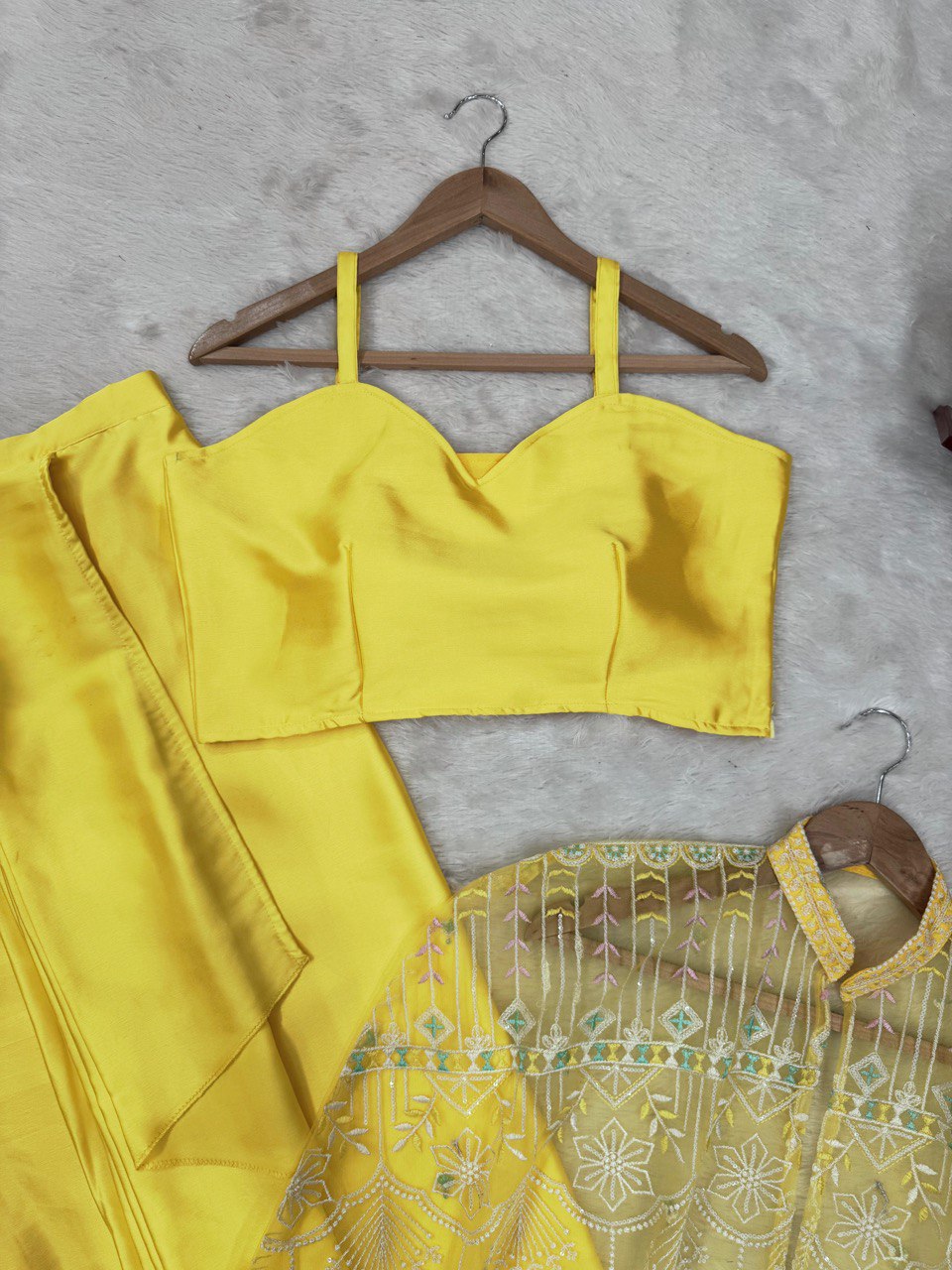 "Elegant Dhoti Set with Tube Blouse and Koti - Complete Traditional Ensemble"