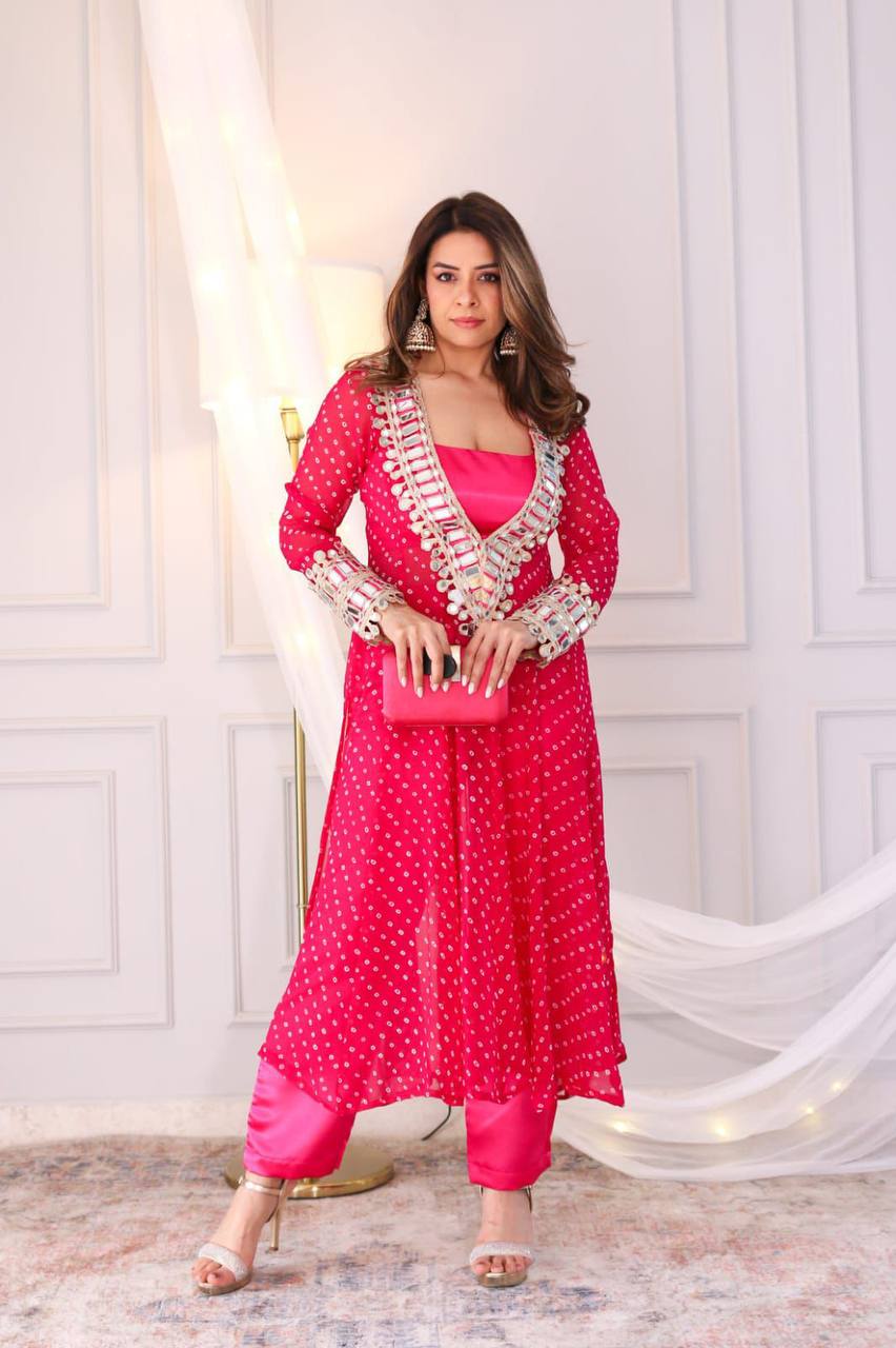 New Trendy Three-Piece Ready-to-Wear Kurta Pant with Tube Blouse