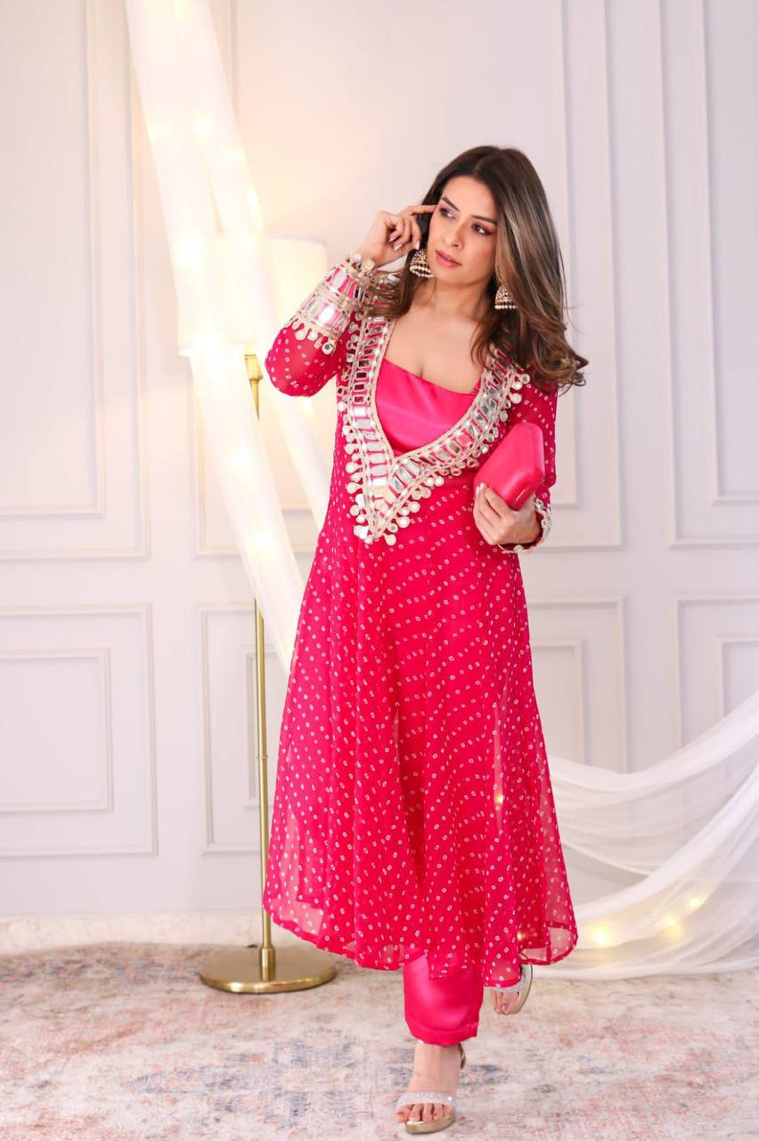 New Trendy Three-Piece Ready-to-Wear Kurta Pant with Tube Blouse