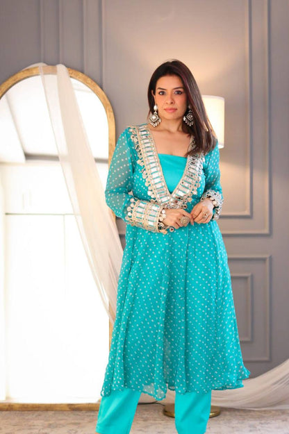 New Trendy Three-Piece Ready-to-Wear Kurta Pant with Tube Blouse