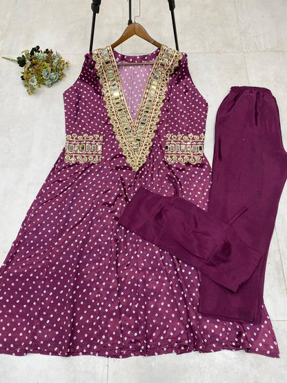 New Trendy Three-Piece Ready-to-Wear Kurta Pant with Tube Blouse