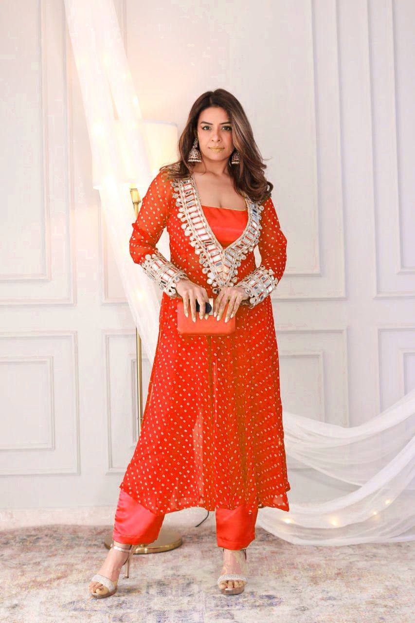 New Trendy Three-Piece Ready-to-Wear Kurta Pant with Tube Blouse