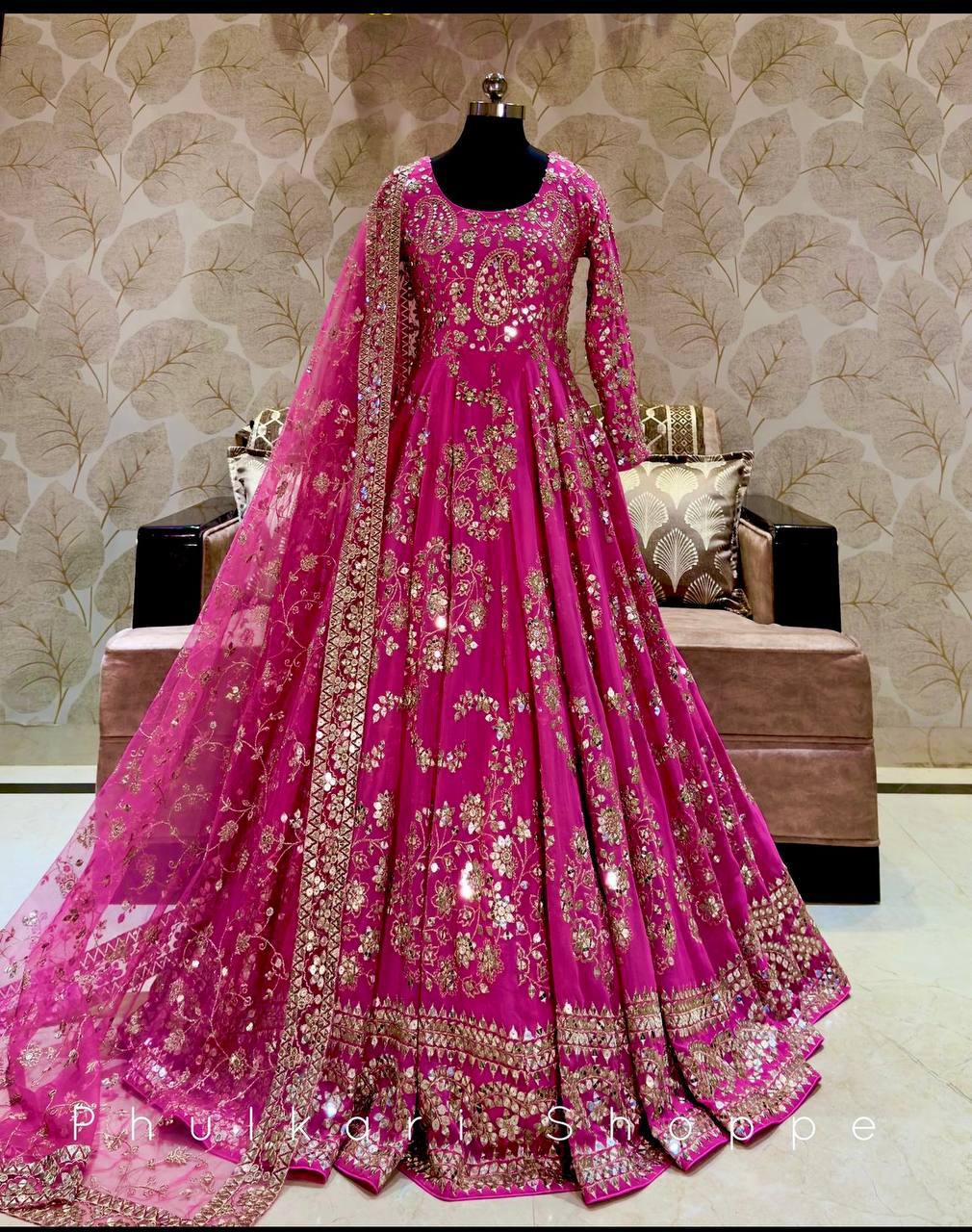 "Elegant Gwon Set: Pure Chinnon Silk with Embroidery & Sequence Work"