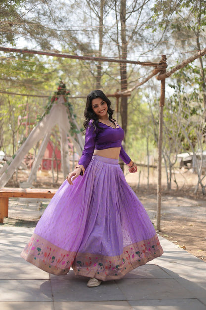 Pure Dyable Viscose Jacquard with Kalamkari Lehenga with Blouse