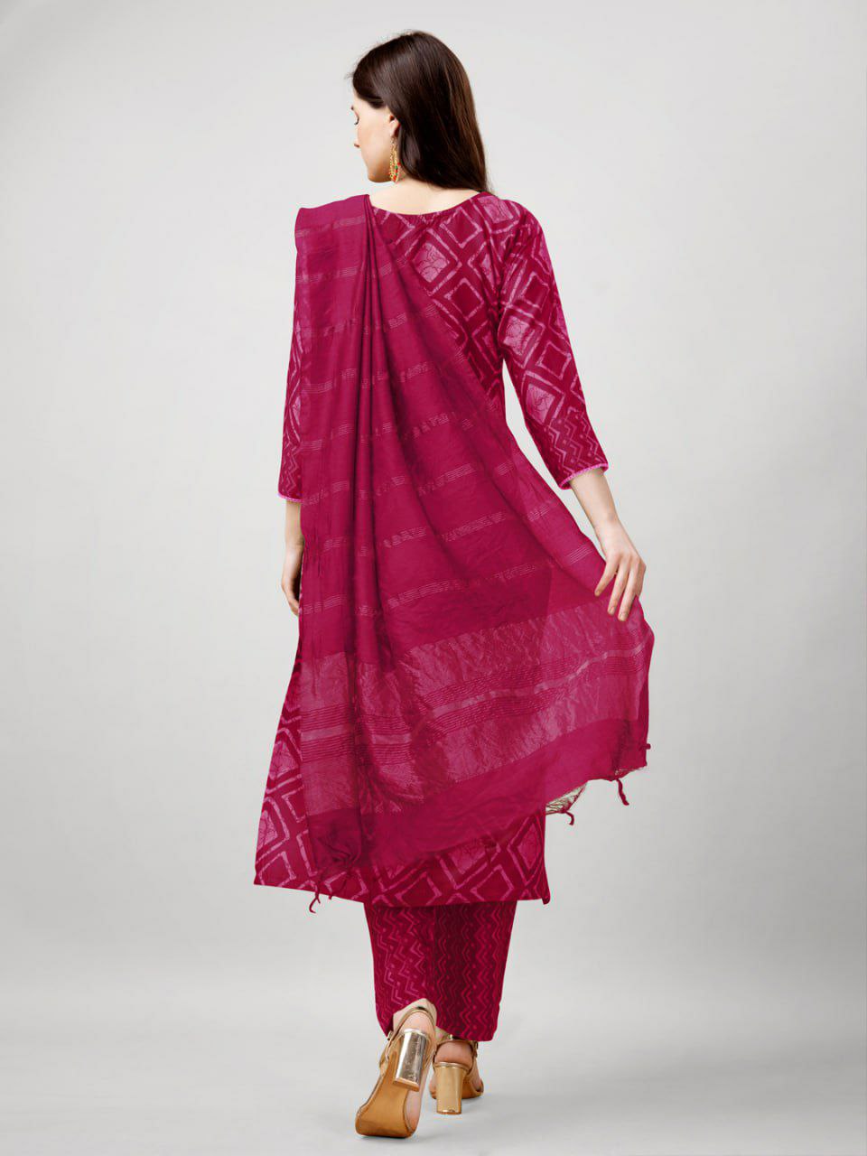 "Elegant Grey Rayon Kurti with Embroidery, Lace Details, Rayon Pants & Silk Blend Dupatta"