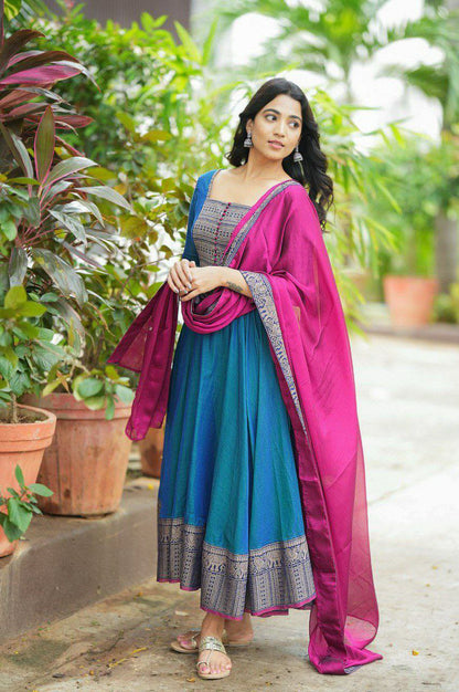 Premium Vichitra Silk Fabric with Zari Weaving – Multiple Sizes Available