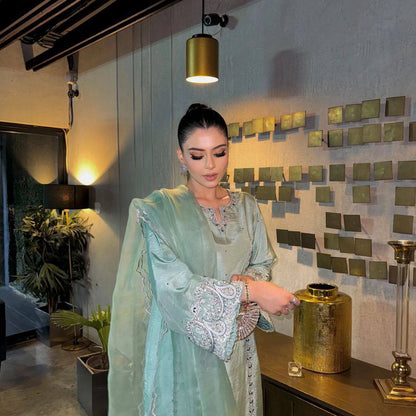 Pure Chinon Silk Kurta Pant with Dupatta