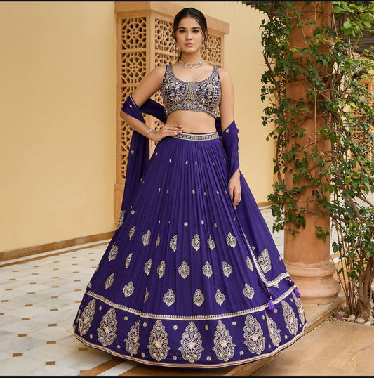 "Exquisite Heavy Chinon Silk Bridal Ensemble"