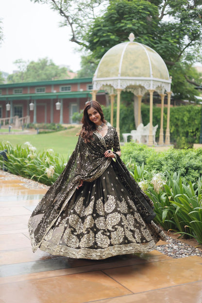 Rangoli Silk with Heavy Sequins Lehenga Blouse with Dupatta