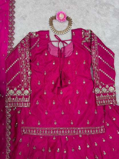 Elegant Simmer Silk Lehenga Set with Thread & Sequin Work