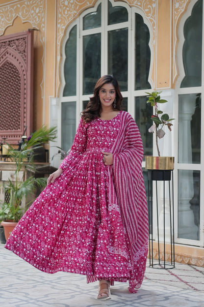 "Elegant Pure Cotton Top and Bottom Set with Matching Dupatta"