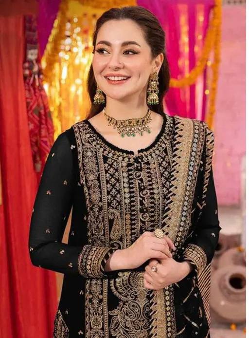 "Elegant Faux Georgette Embroidered Set with Sequence Work – Top, Pant & Dupatta"