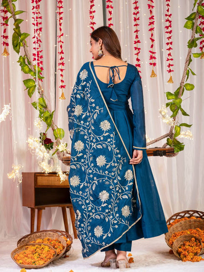 Anarkali Gown Pant with Dupatta
