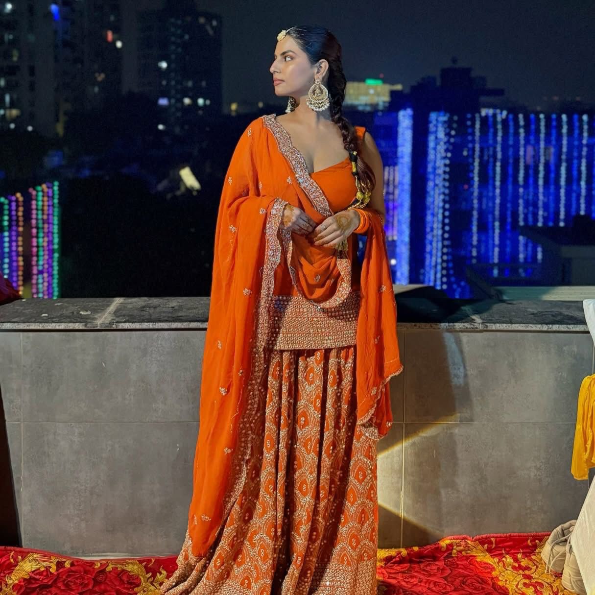 "Elegant Faux Georgette Ensemble with Sequins Work"