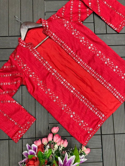 Elegant Heavy Satin Embroidered Saree Set with Jacket & Blouse