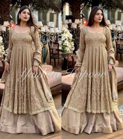 Elegant Pure Chinnon Silk Lehenga Set with Embroidered Top and Dupatta
