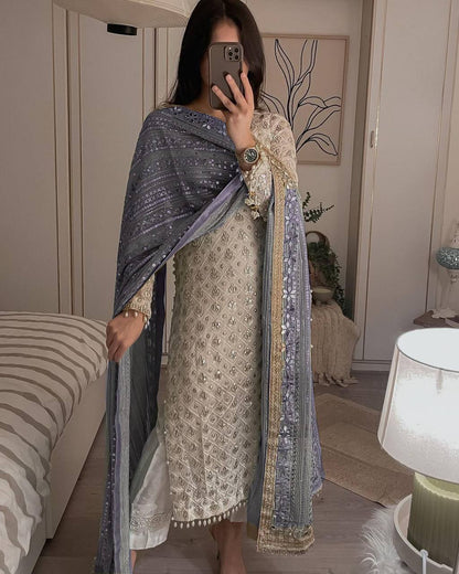 Designer Embroidery Kurta Pant set