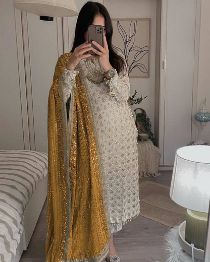 Designer Embroidery Kurta Pant set