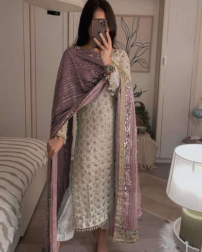 Designer Embroidery Kurta Pant set