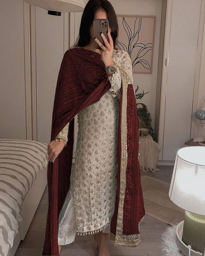Designer Embroidery Kurta Pant set