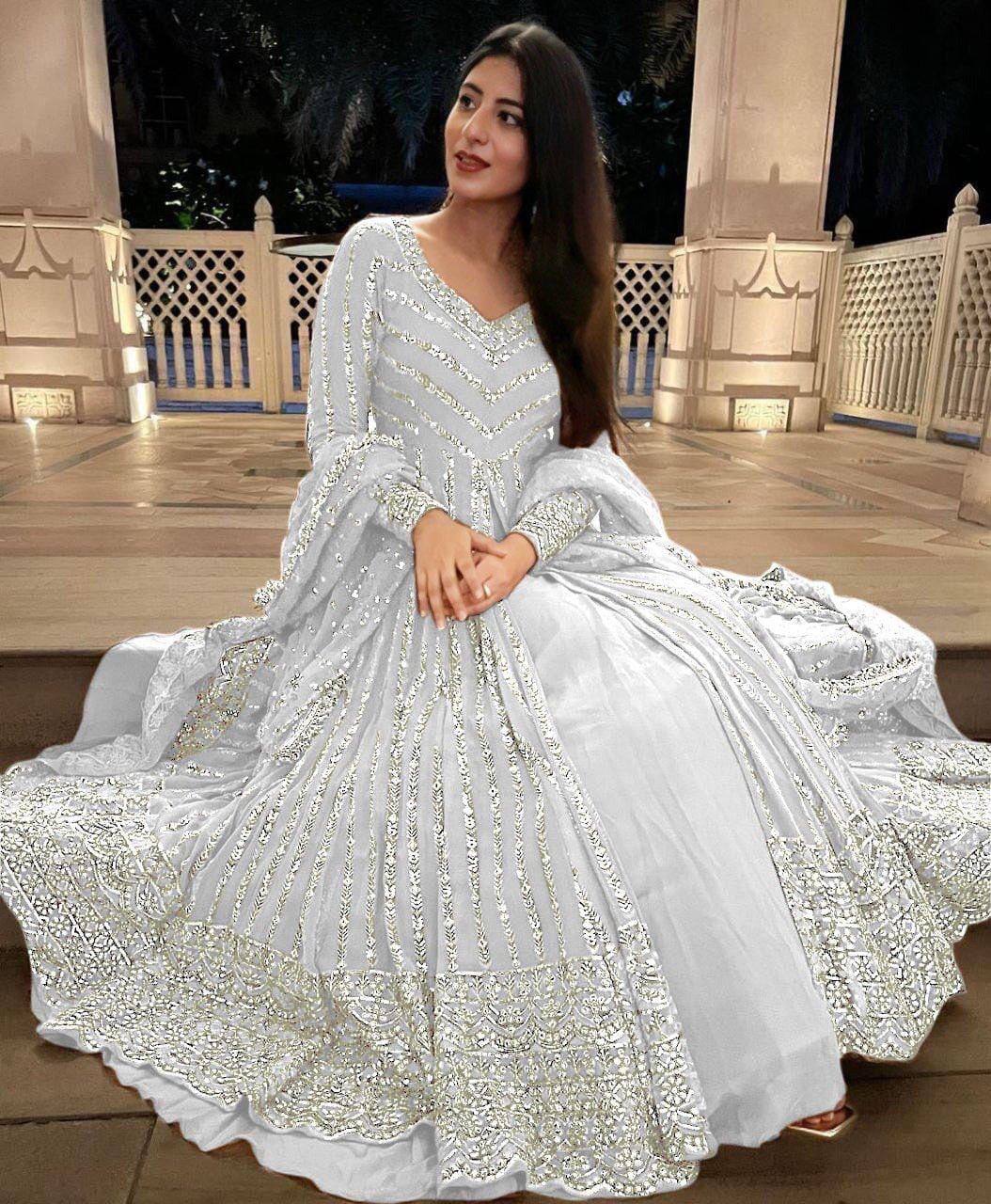 "Elegant Foux Gorgette Lehenga Choli Set with Sequenced Detailing"