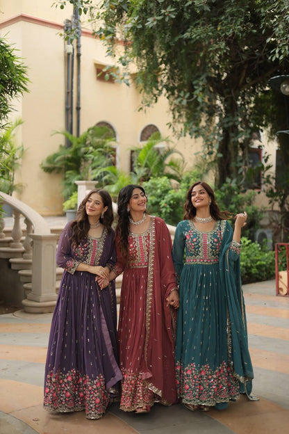 "Elegant Faux Georgette Kurti, Sharara, and Dupatta Set with Sequins Embroidery"