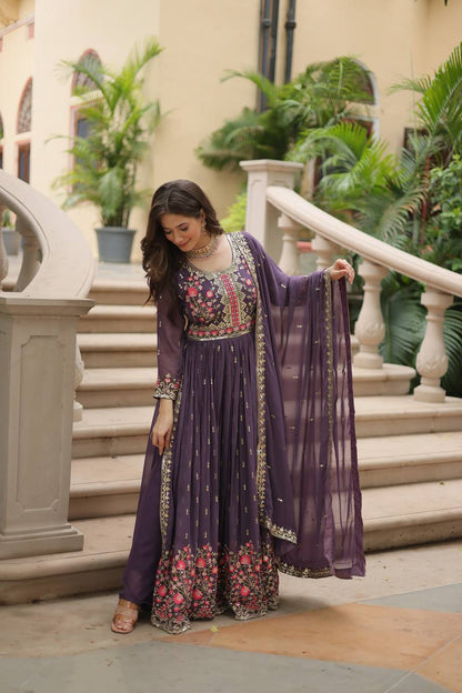 "Elegant Faux Georgette Kurti, Sharara, and Dupatta Set with Sequins Embroidery"