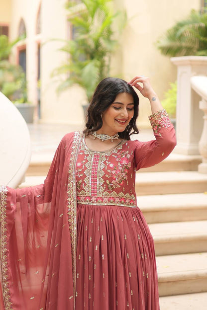 "Elegant Faux Georgette Kurti, Sharara, and Dupatta Set with Sequins Embroidery"