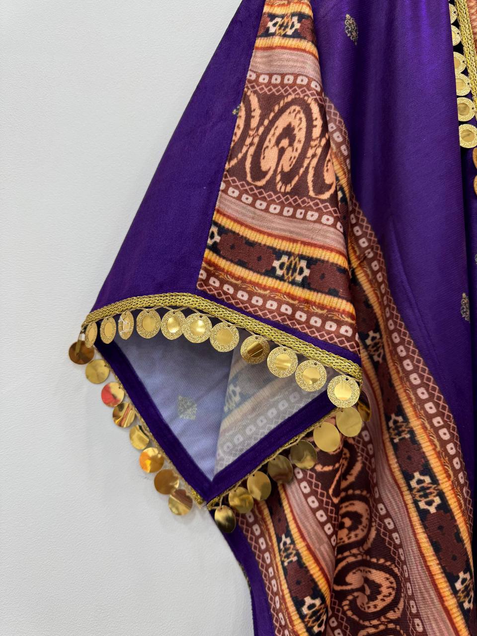 "Elegant Viscos Velvet Kaftan & Plazo Set with Digital Print"