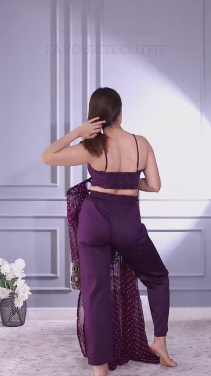 New Trendy Three-Piece Ready-to-Wear Kurta Pant with Tube Blouse