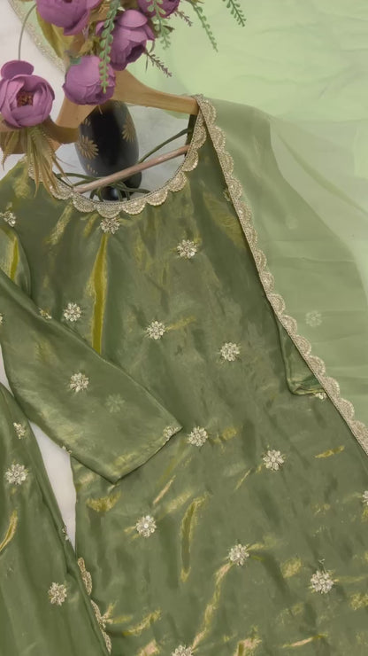 Designer Party Wear Top with Farshi Salwar