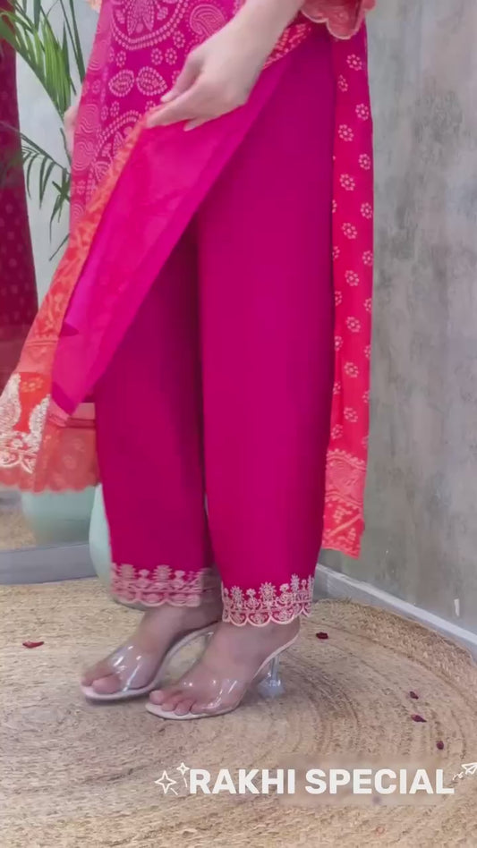 Festival wear natural crepe silk kurta pant with dupatta sets